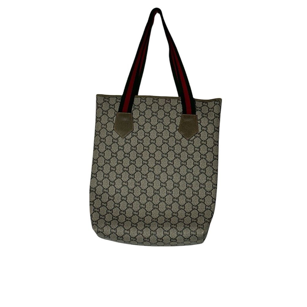 Authentic Gucci GG Plus Mini Beige‎ Sherry Line Tote Bag SKS5618 - Picture 2 of 14